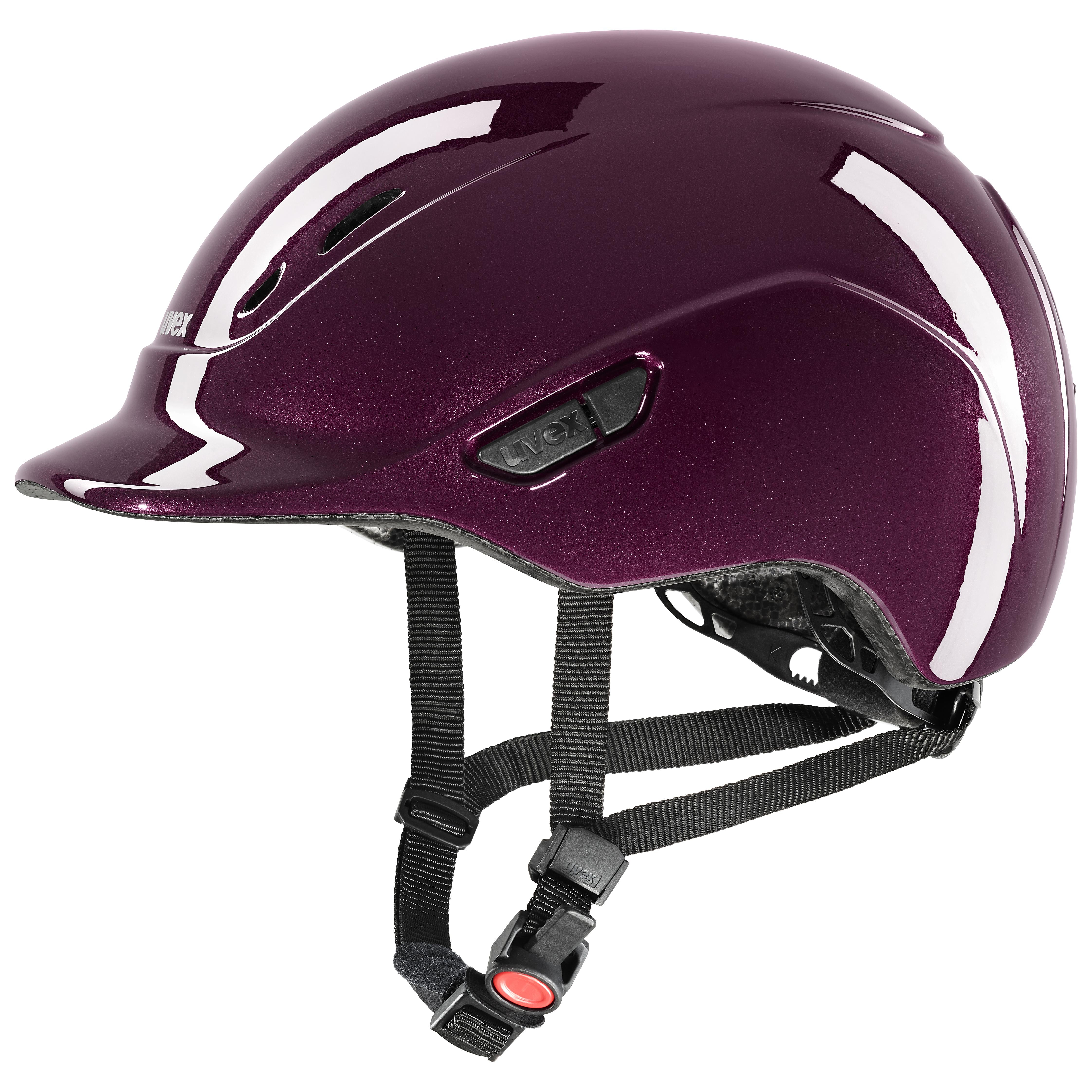 Uvex - Borgogna lucido - Casco da equitazione regolabile per bambini taglia 49-54 cm
