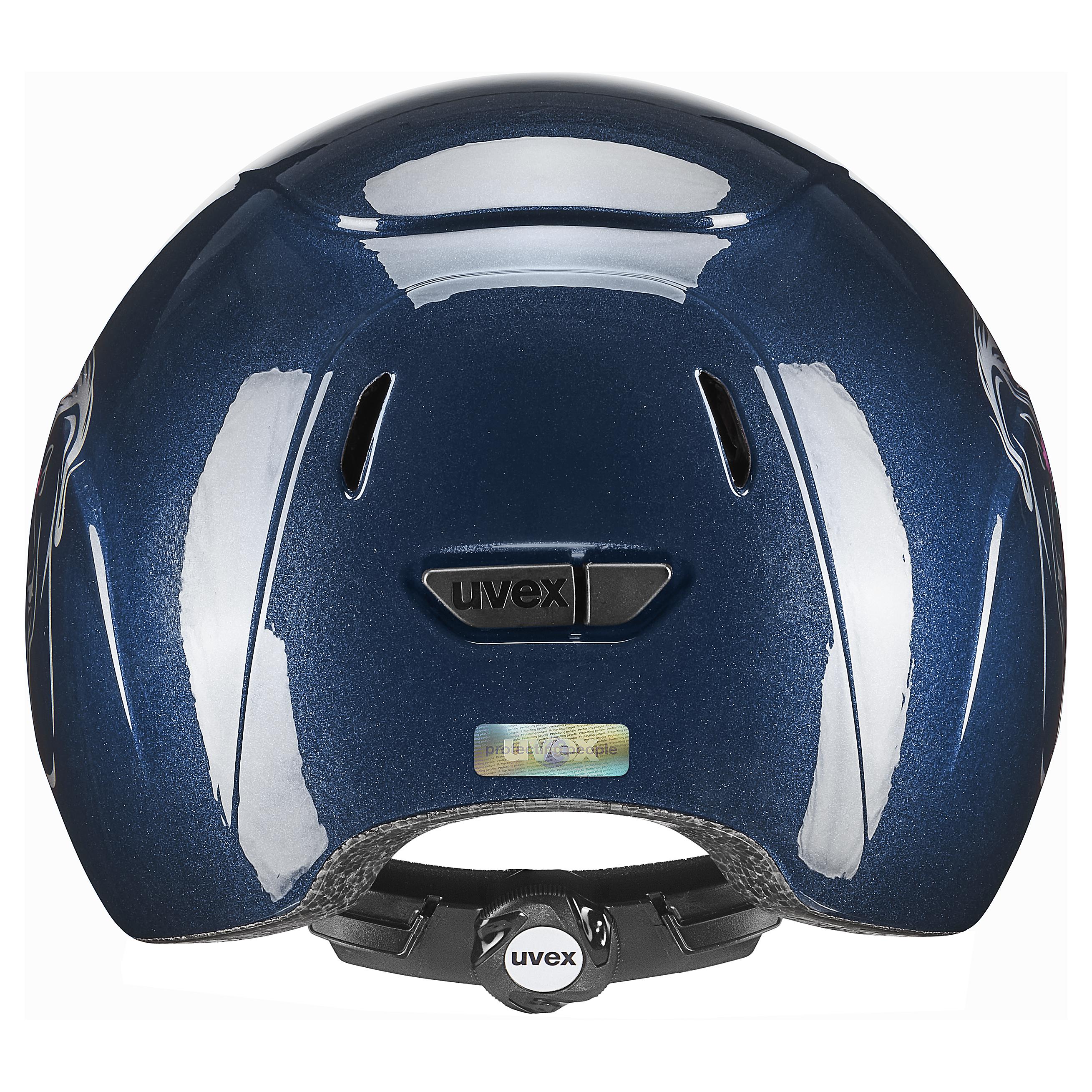 Uvex - Fiore lucido Blu navy - Casco da equitazione regolabile per bambini taglia 49-54 cm