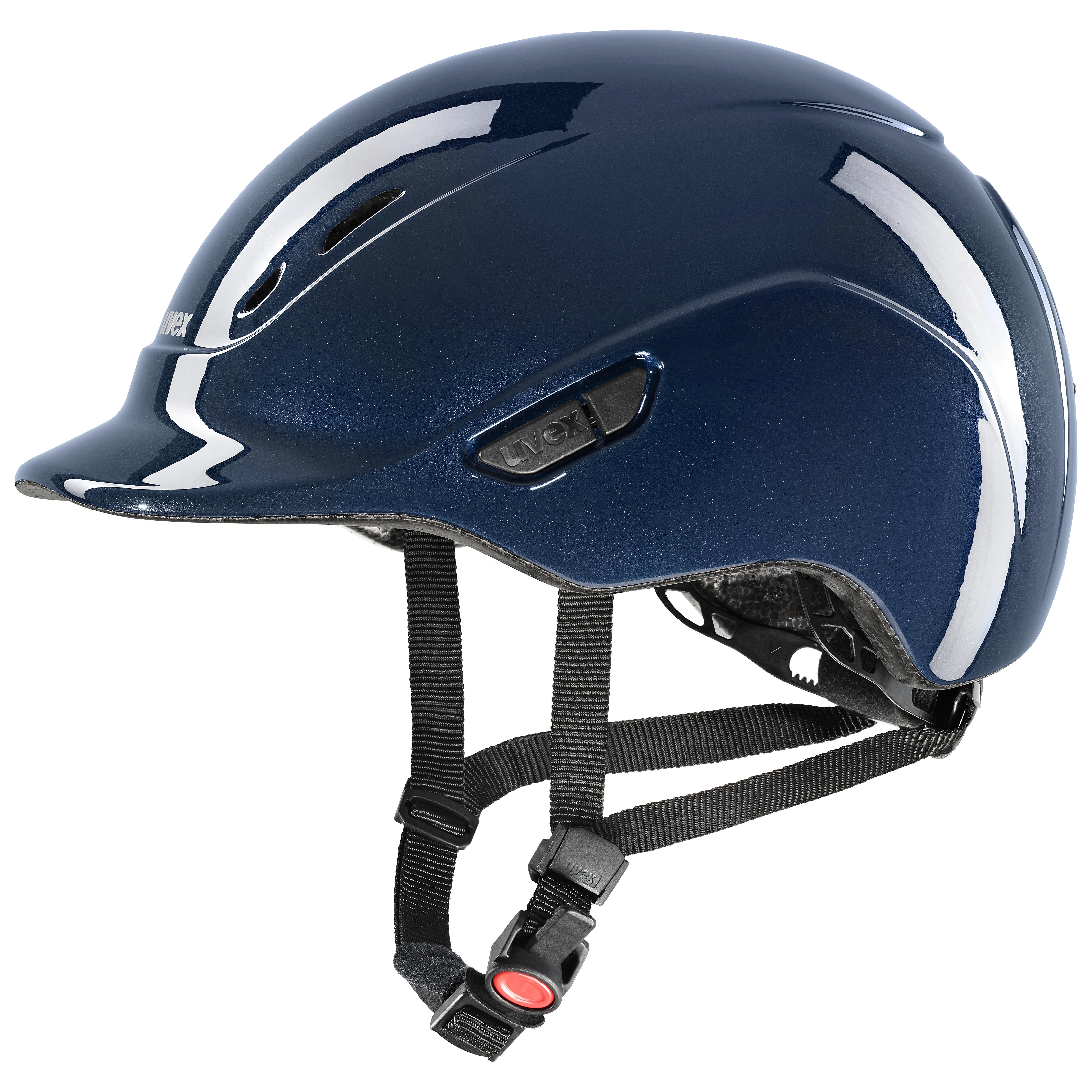 Uvex - Blu navy lucido - Casco da equitazione regolabile per bambini taglia 49-54 cm