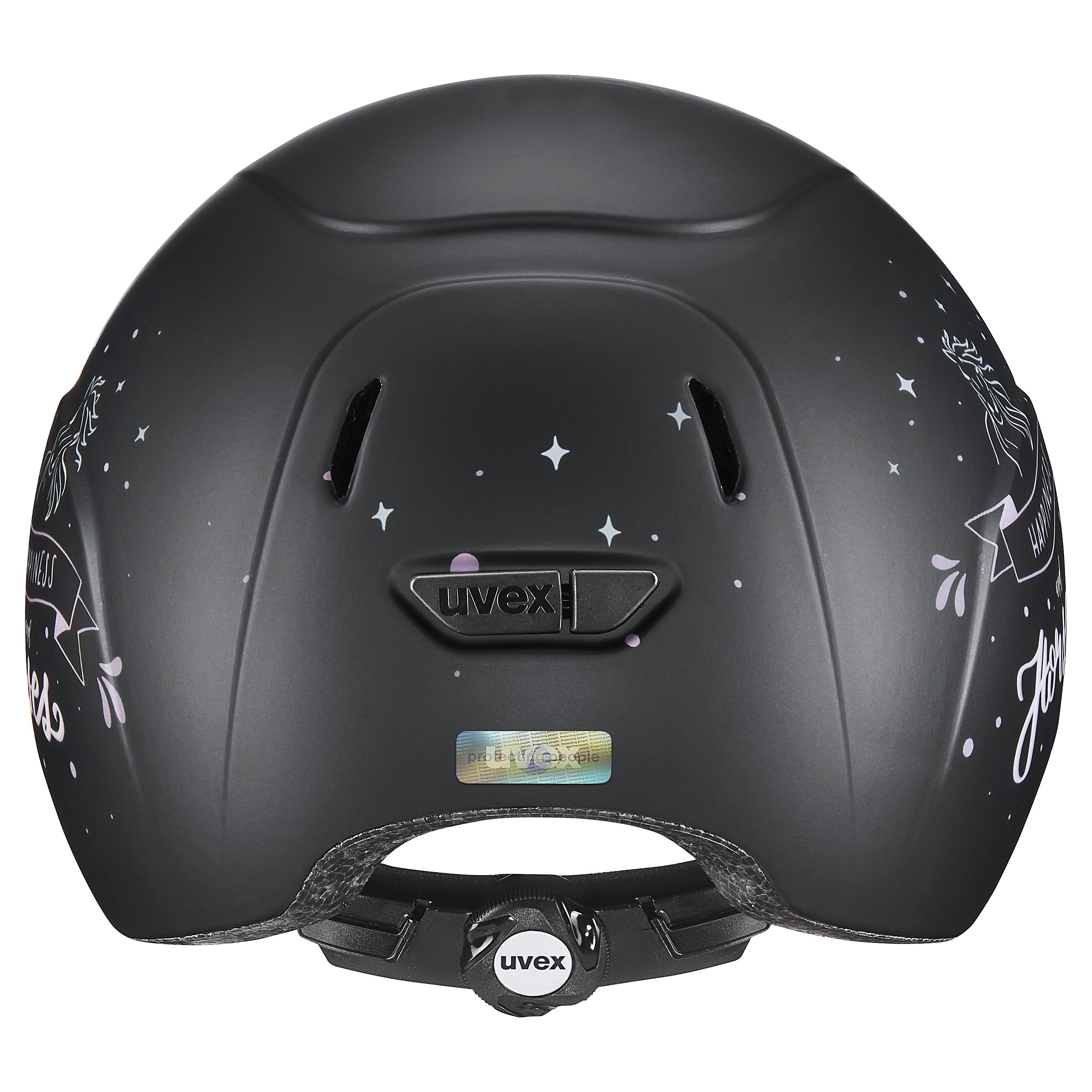 Uvex - Happy Horse Nero - Casco da equitazione regolabile per bambini taglia 49-54 cm