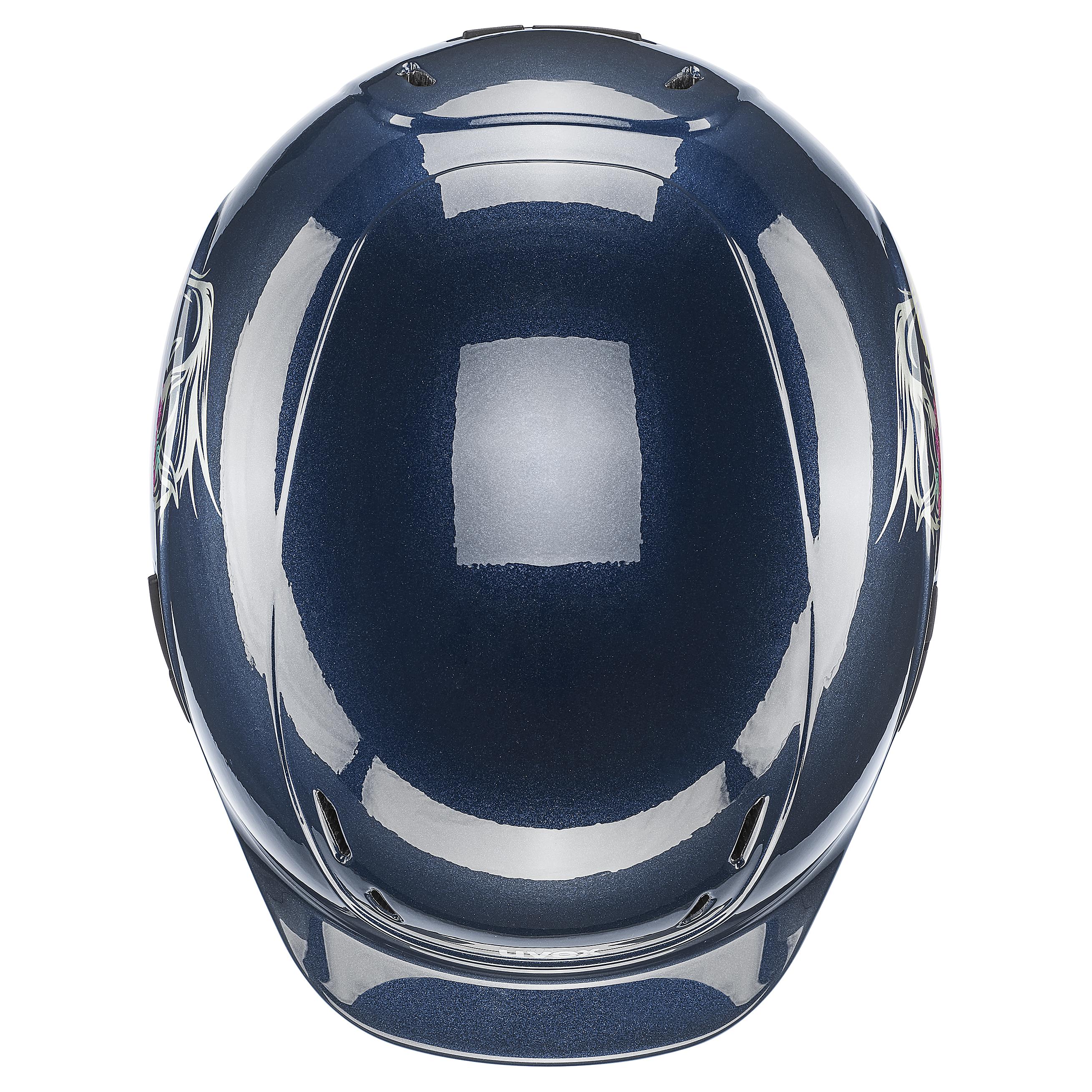 Uvex - Fiore lucido Blu navy - Casco da equitazione regolabile per bambini taglia 49-54 cm