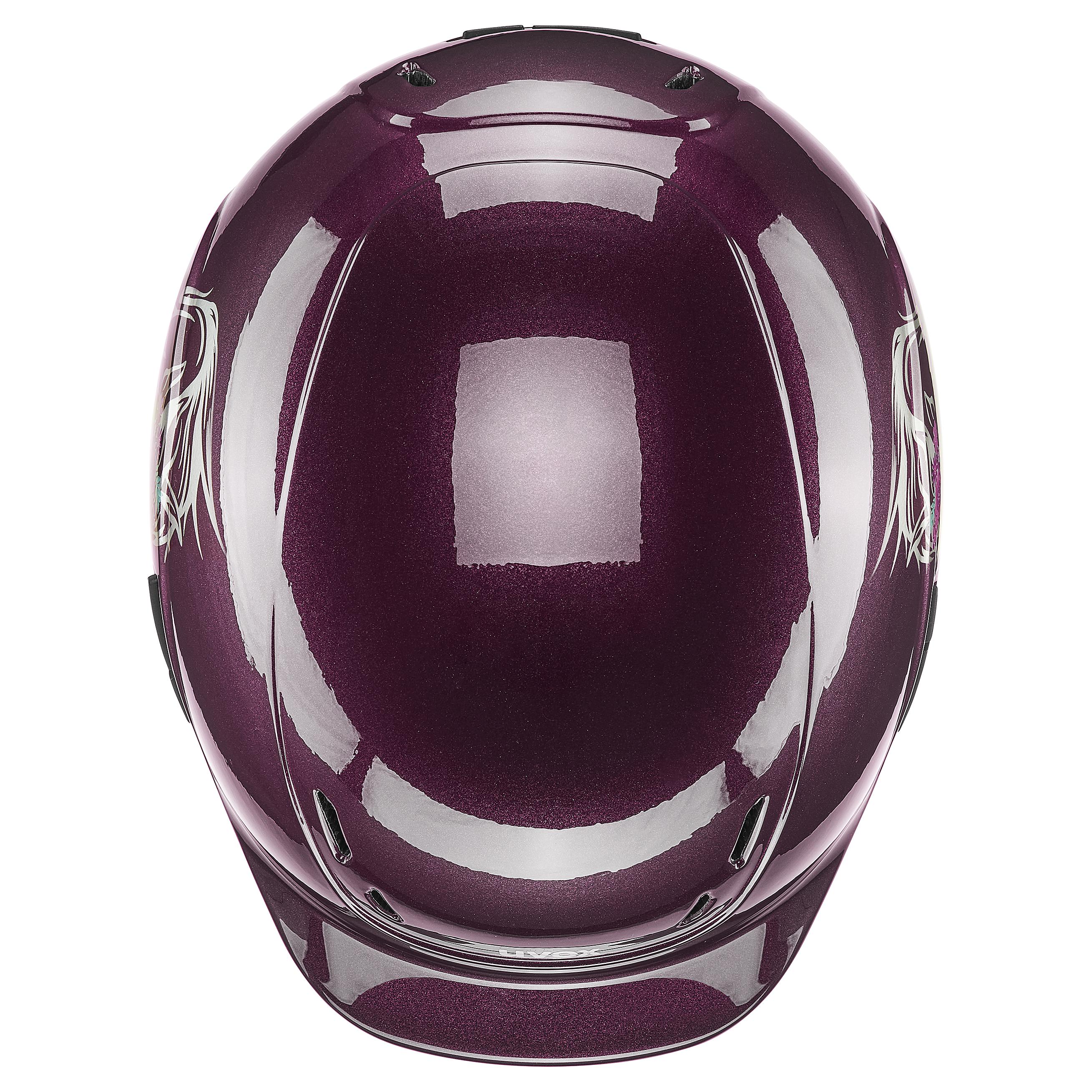 Uvex - Fiore lucido Borgogna - Casco da equitazione regolabile per bambini taglia 49-54 cm