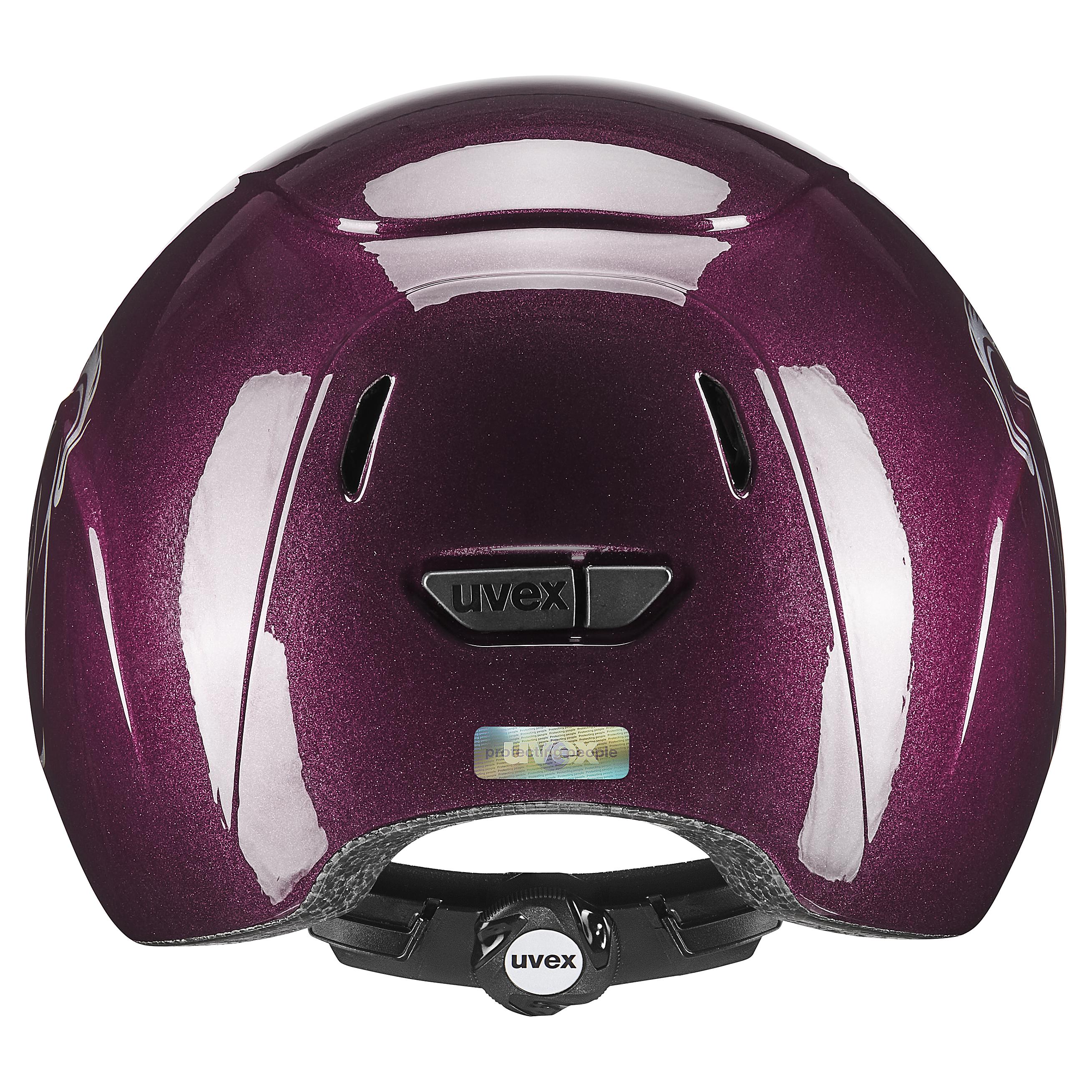 Uvex - Fiore lucido Borgogna - Casco da equitazione regolabile per bambini taglia 49-54 cm